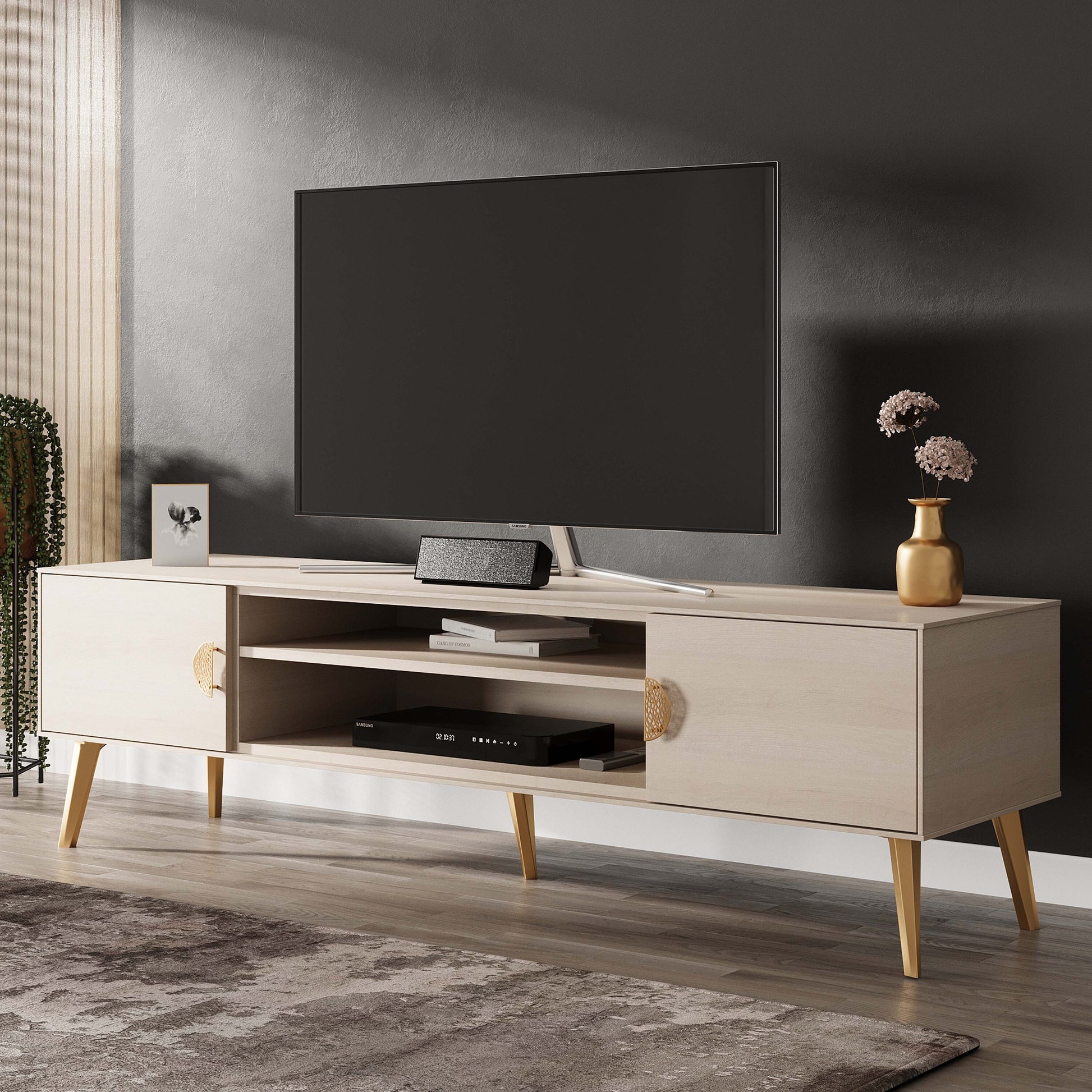 Manhattan Comfort Modern/Contemporary White TV stand ( Accommodates TVs up to 55-in )