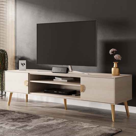 Manhattan Comfort Modern/Contemporary White TV stand ( Accommodates TVs up to 55-in )
