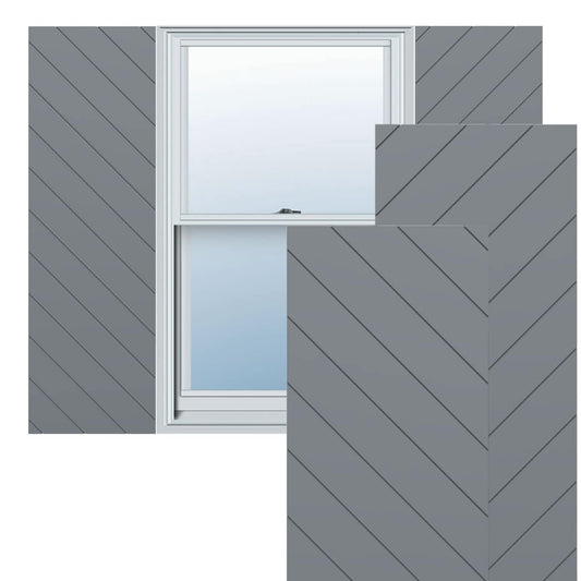 Ekena Millwork 18-in W x 39-in H Ocean Swell Flat panel Exterior Shutters ( 2 -Pack )