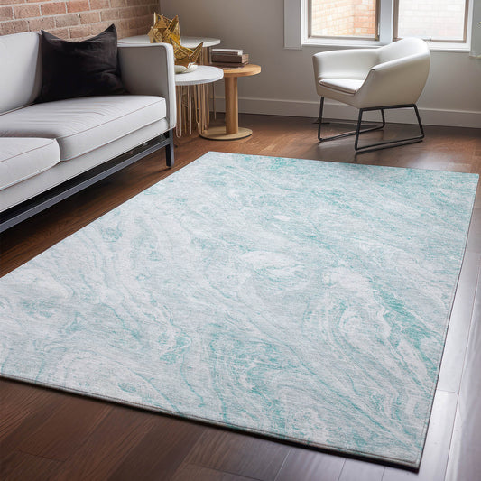 Addison Rugs Mayfield AMF640TE 9 x 12 (ft) Loomed Teal Rectangular Indoor Geometric Machine washable Pet Friendly Area rug