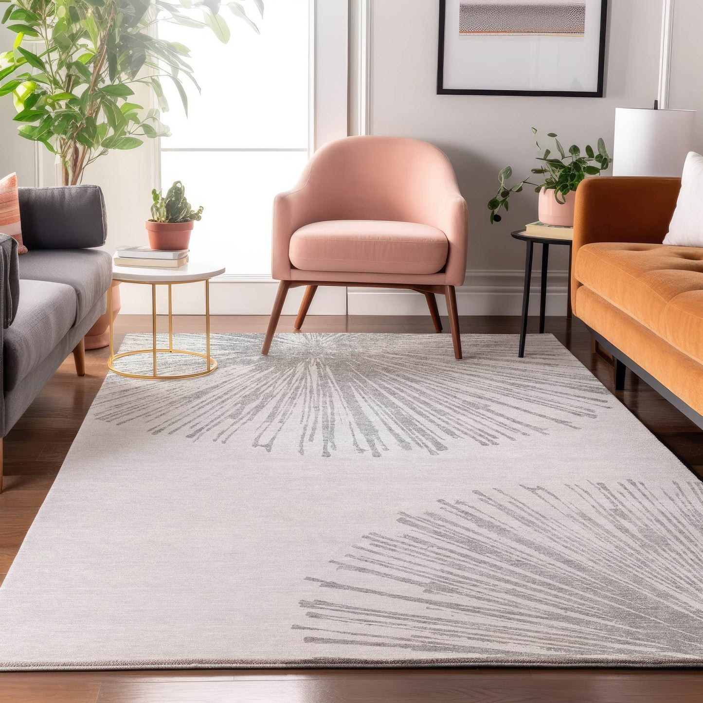 Addison Rugs Mayfield AMF642GY 8 x 10 (ft) Loomed Gray Rectangular Indoor Geometric Machine washable Pet Friendly Area rug