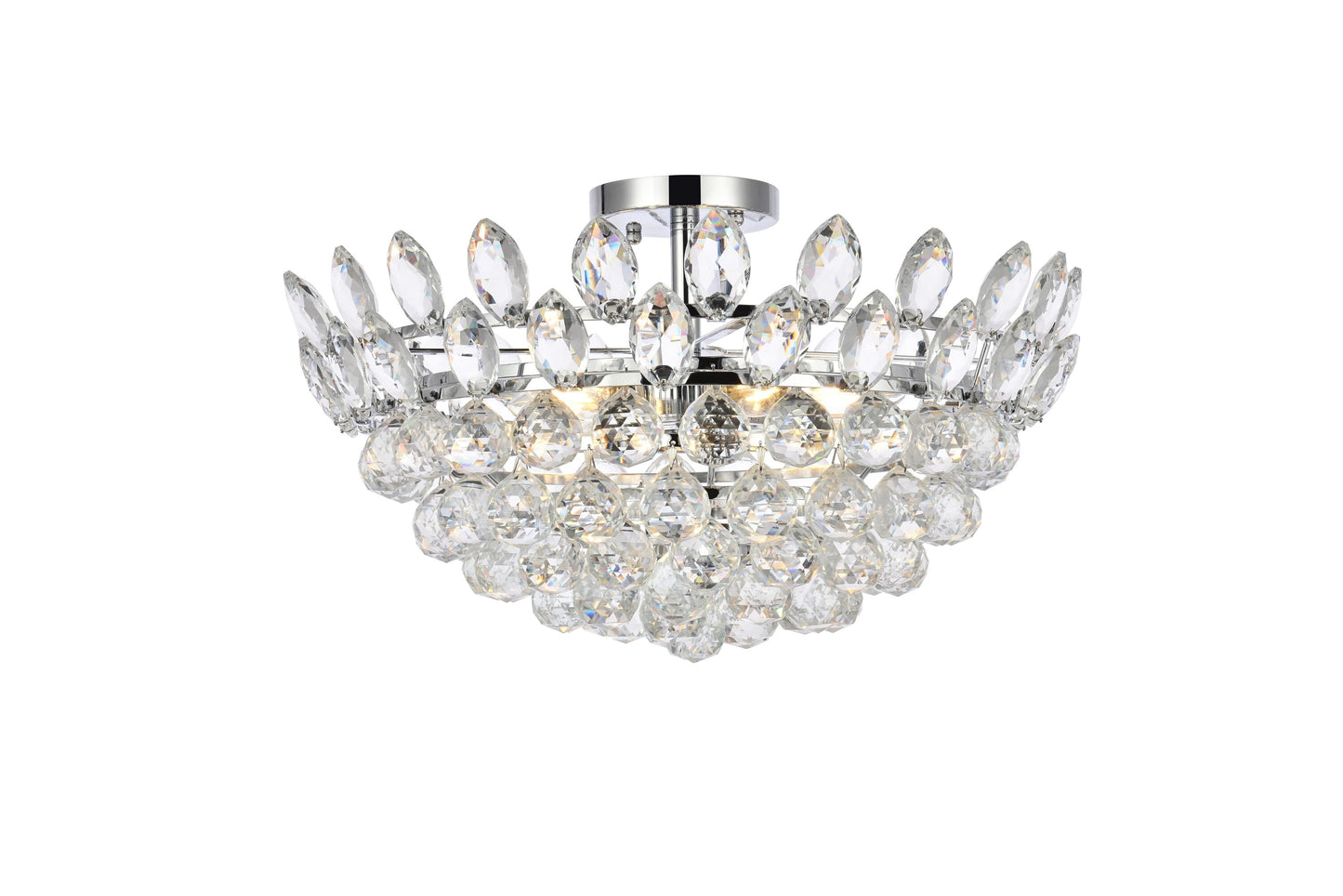 Elegant Decor Home Furnishing 5 -Light 20-in Chrome Flush Mount Light