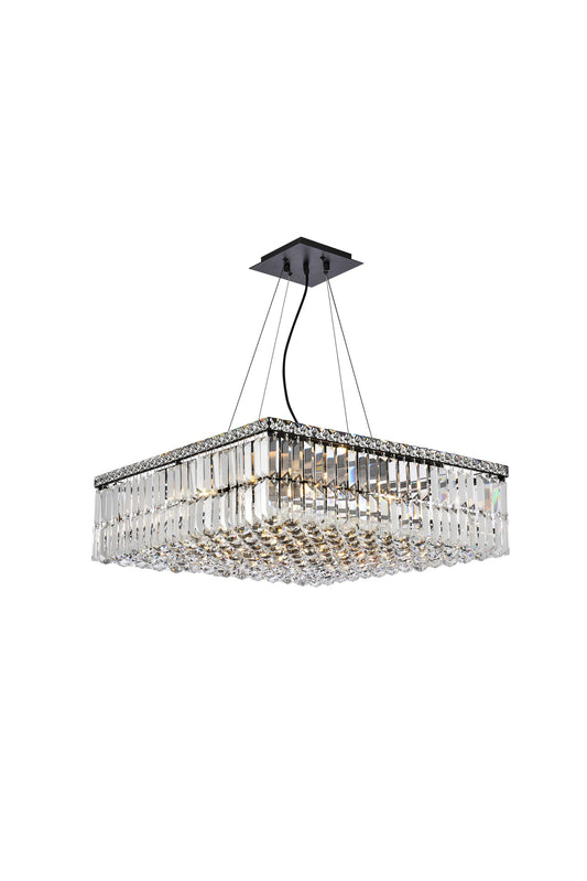 Elegant Decor Home Furnishing 12 -Light Black Transitional Crystal For Use in Bathrooms, Bedrooms, Dining Rooms, Foyers, Kitchens, Living Rooms Chandelier