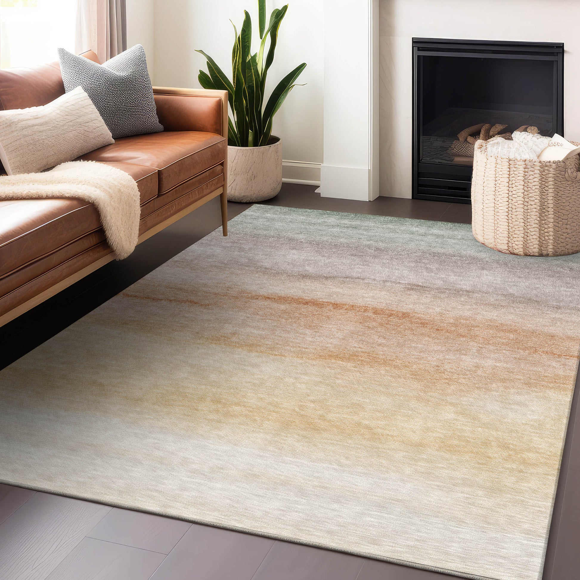 Addison Rugs Chantille ACN1253CR 9 x 12 (ft) Coral Rectangular Indoor/Outdoor Geometric Machine washable Pet Friendly Area rug