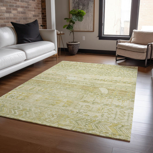Addison Rugs Chantille ACN1835TA 9 x 12 (ft) Loomed Tan Rectangular Indoor/Outdoor Geometric Machine washable Pet Friendly Area rug