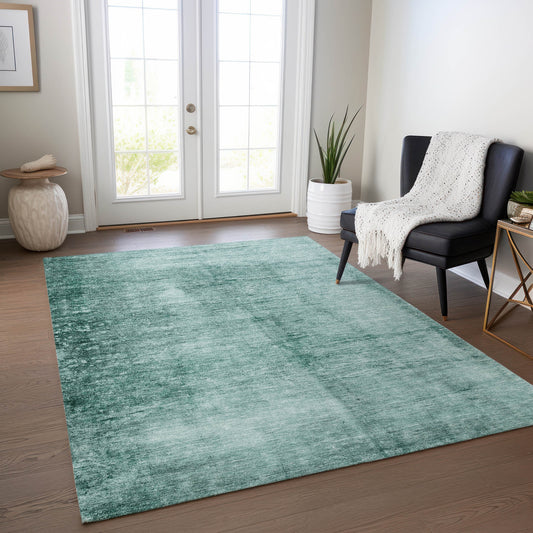Addison Rugs Chantille ACN1884TE 8 x 10 (ft) Loomed Teal Rectangular Indoor/Outdoor Geometric Machine washable Pet Friendly Area rug