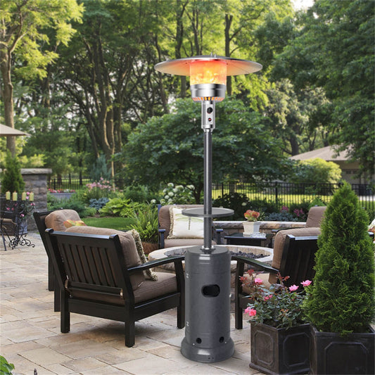 BABOOM 48000 -BTU Gray Steel Floorstanding Liquid propane Patio Heater
