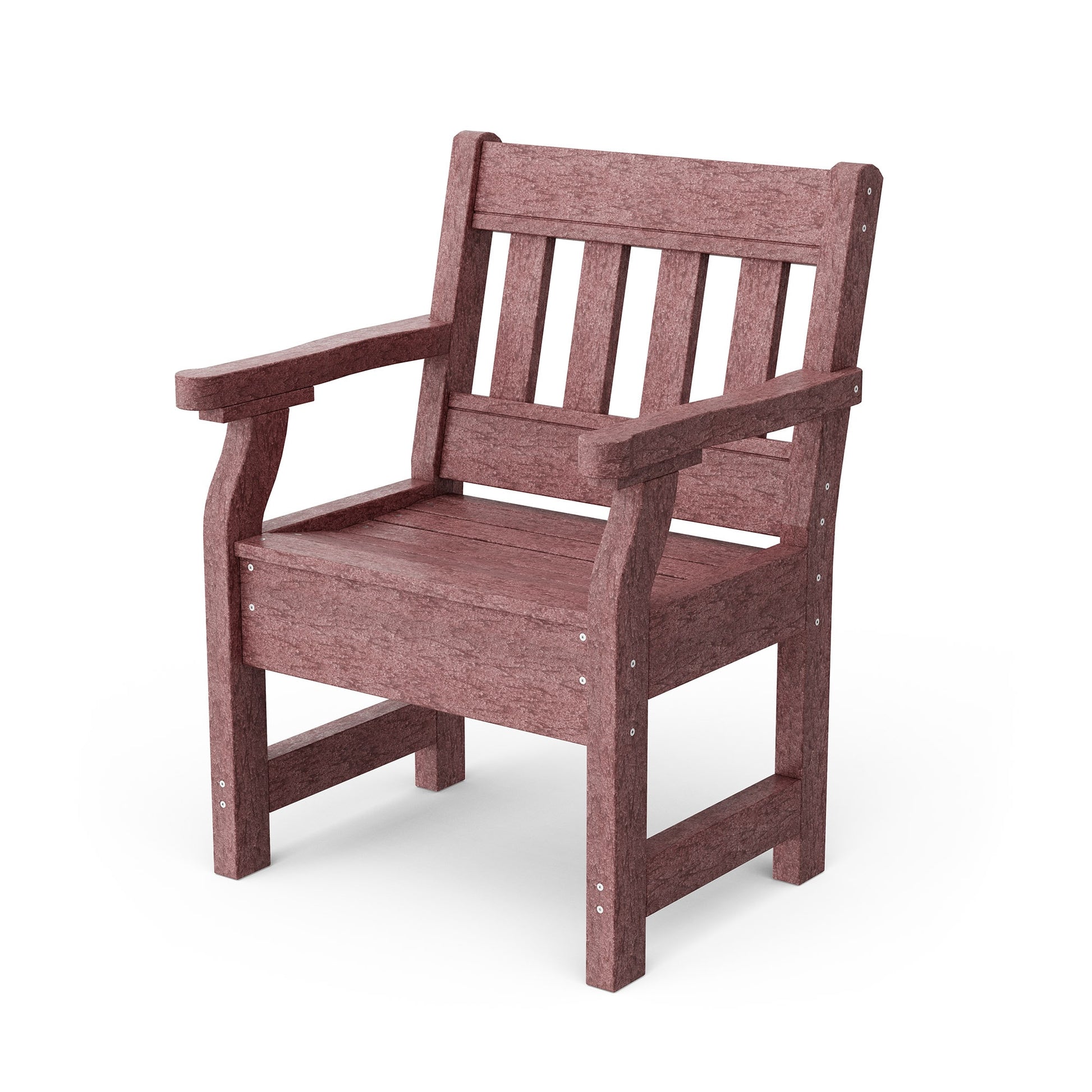 Wildridge Heritage Garden Cherrywood HDPE Frame Stationary Conversation Chair with Slat Seat
