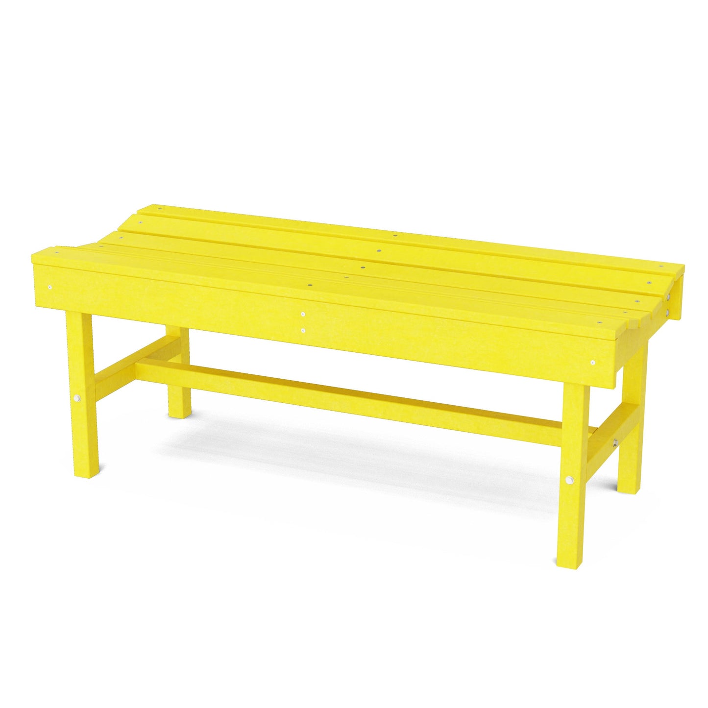 Wildridge Classic Vineyard 46.5-in W x 18.5-in H Lemon Yellow Plastic Garden Bench