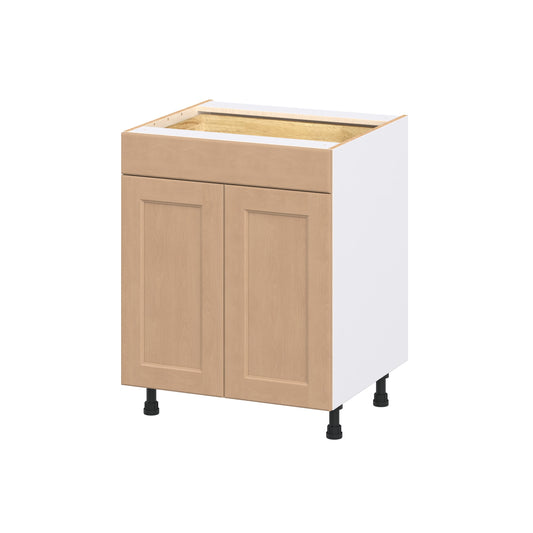 Hugo&Borg Raleigh 27-in W x 34.5-in H x 24.5-in D Sugar Cookie Base Fully assembled Cabinet (Flat Panel Shaker)