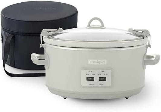 7-Quart Cook & Carry Programmable Slow Cooker with Travel Bag, Locking Lid, Auto-Warm Function, and Dishwasher-Safe Parts, Perfect for Family Meals and Potlucks
