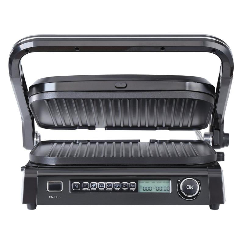 7-in-1 Commercial Electric Griddle 14.4" Indoor Countertop Teppanyaki Grill 1800W Stainless Steel with Non-Stick Iron Cooking Plate Adjustable Temperature Control 0-446 °   F Perfect for Restaurants