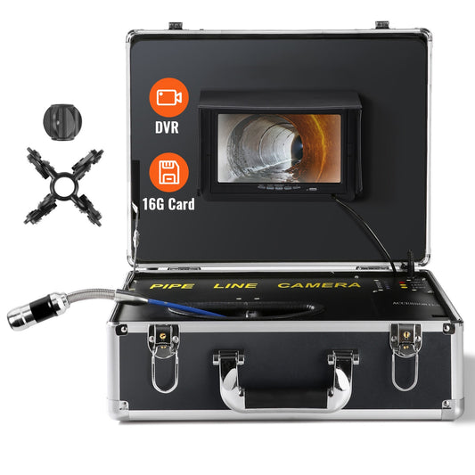 SVOPES Sewer Camera 165ft/50m 7inch Screen Pipeline Inspection Waterproof IP68 12 LED 16GB SD Card for Sewer Drain Pipe Plumbing