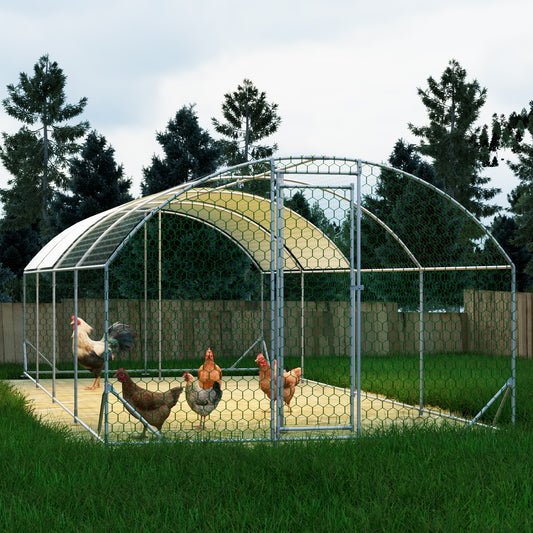 Xspracer Silver Metal Convertible chicken coop and rabbit hutch