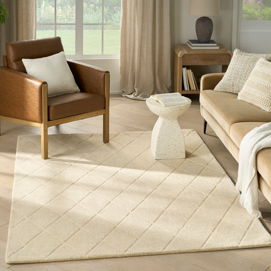 Nourison Home 5 x 7 (ft) Flatweave Wool Ivory Rectangular Indoor Coastal Area rug