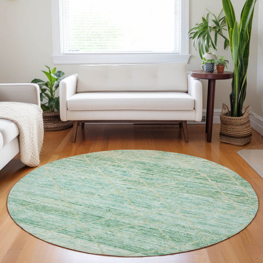 Addison Rugs Chantille ACN1658AL 8 x 8 (ft) Loomed Aloe Round Indoor/Outdoor Machine washable Pet Friendly Area rug