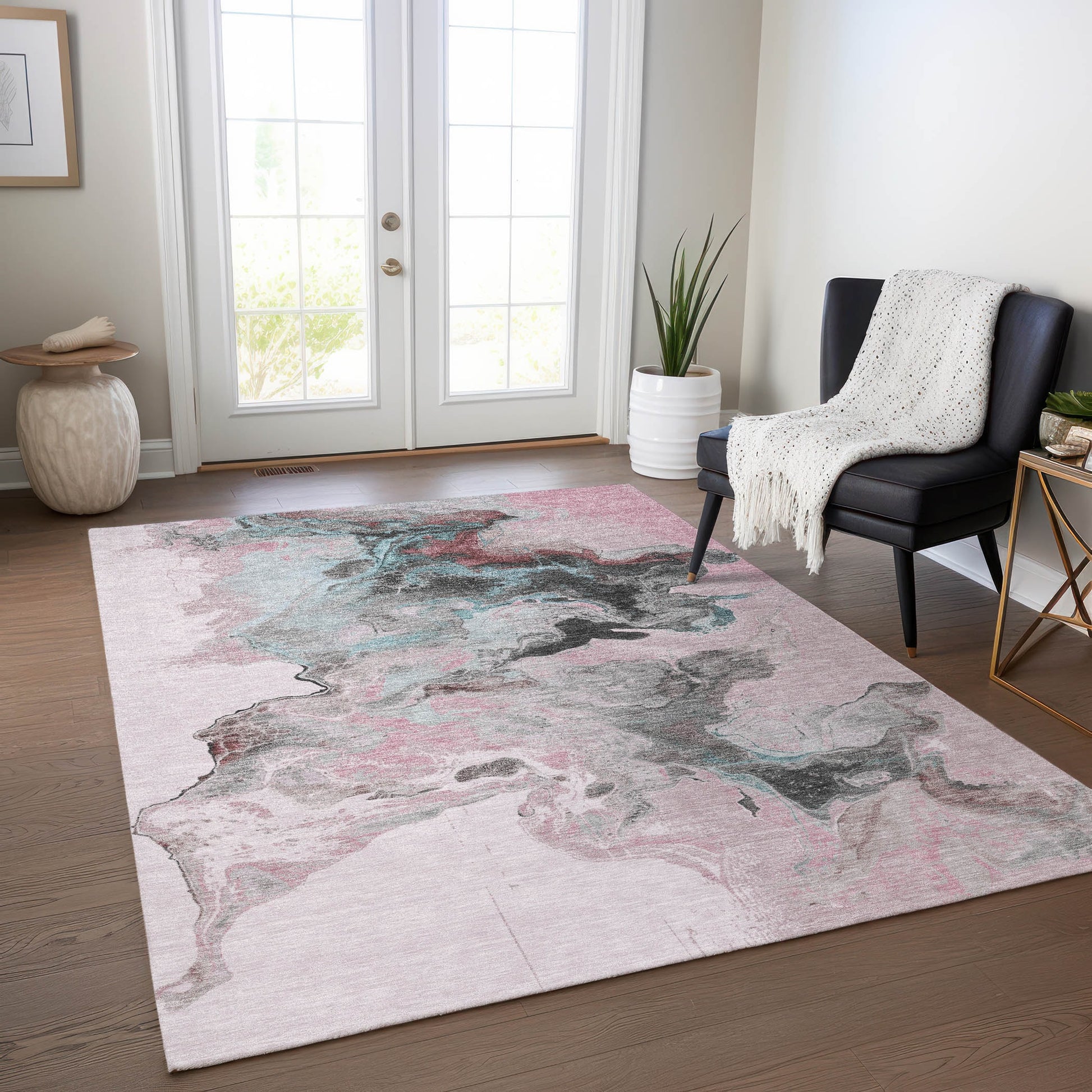 Addison Rugs Chantille ACN1688PI 8 x 10 (ft) Loomed Pink Rectangular Indoor/Outdoor Machine washable Pet Friendly Area rug