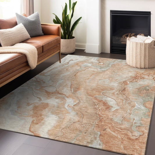 Addison Rugs Chantille ACN1707SM 9 x 12 (ft) Loomed Salmon Rectangular Indoor/Outdoor Machine washable Pet Friendly Area rug