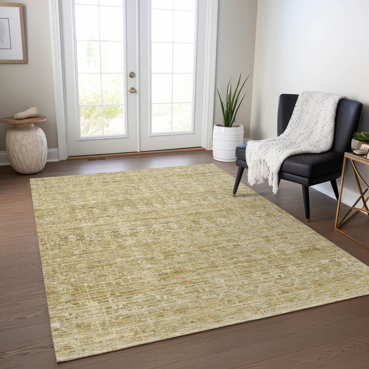 Addison Rugs Chantille ACN1746WH 8 x 10 (ft) Loomed Wheat Rectangular Indoor/Outdoor Machine washable Pet Friendly Area rug
