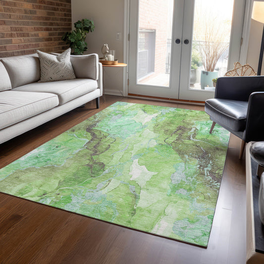 Addison Rugs Chantille ACN1785GE 9 x 12 (ft) Loomed Green Rectangular Indoor/Outdoor Machine washable Pet Friendly Area rug