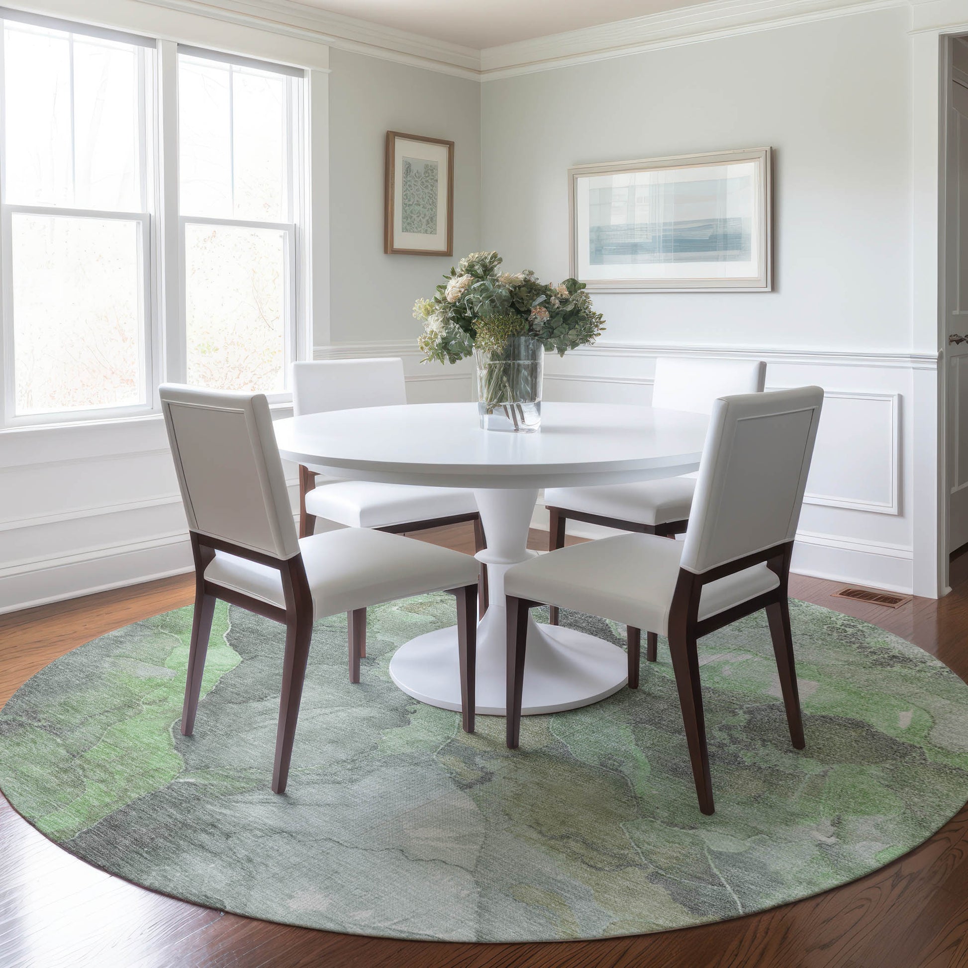 Addison Rugs Chantille ACN1787GE 8 x 8 (ft) Loomed Green Round Indoor/Outdoor Machine washable Pet Friendly Area rug