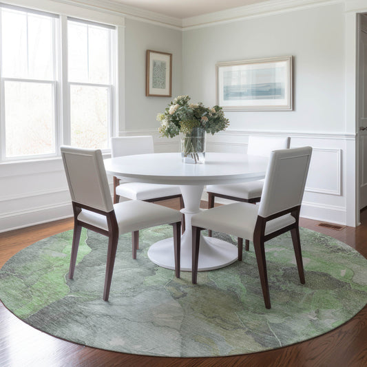 Addison Rugs Chantille ACN1787GE 8 x 8 (ft) Loomed Green Round Indoor/Outdoor Machine washable Pet Friendly Area rug