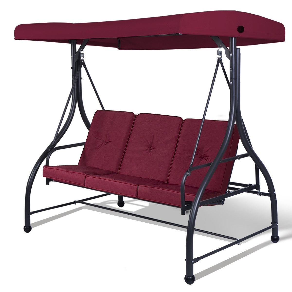 Ayelon Dark Red+Black Porch Swing Canopy