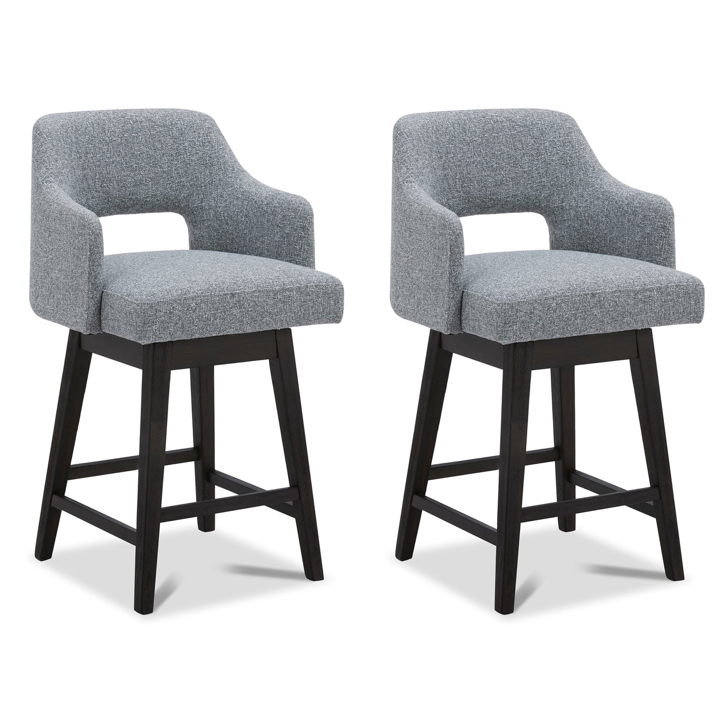 Circle 55 Grayï¼ˆMulti-Coloredï¼‰ 26-in H Counter height Upholstered Swivel Wood Bar Stool 2 -Pack