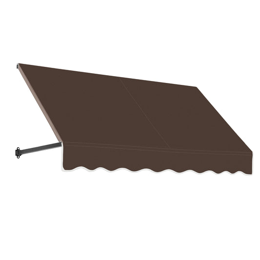 Awntech Dallas Retro 100.5-in Wide x 30-in Projection x 16-in Height Fabric Brown Solid Fixed Window/Door Awning