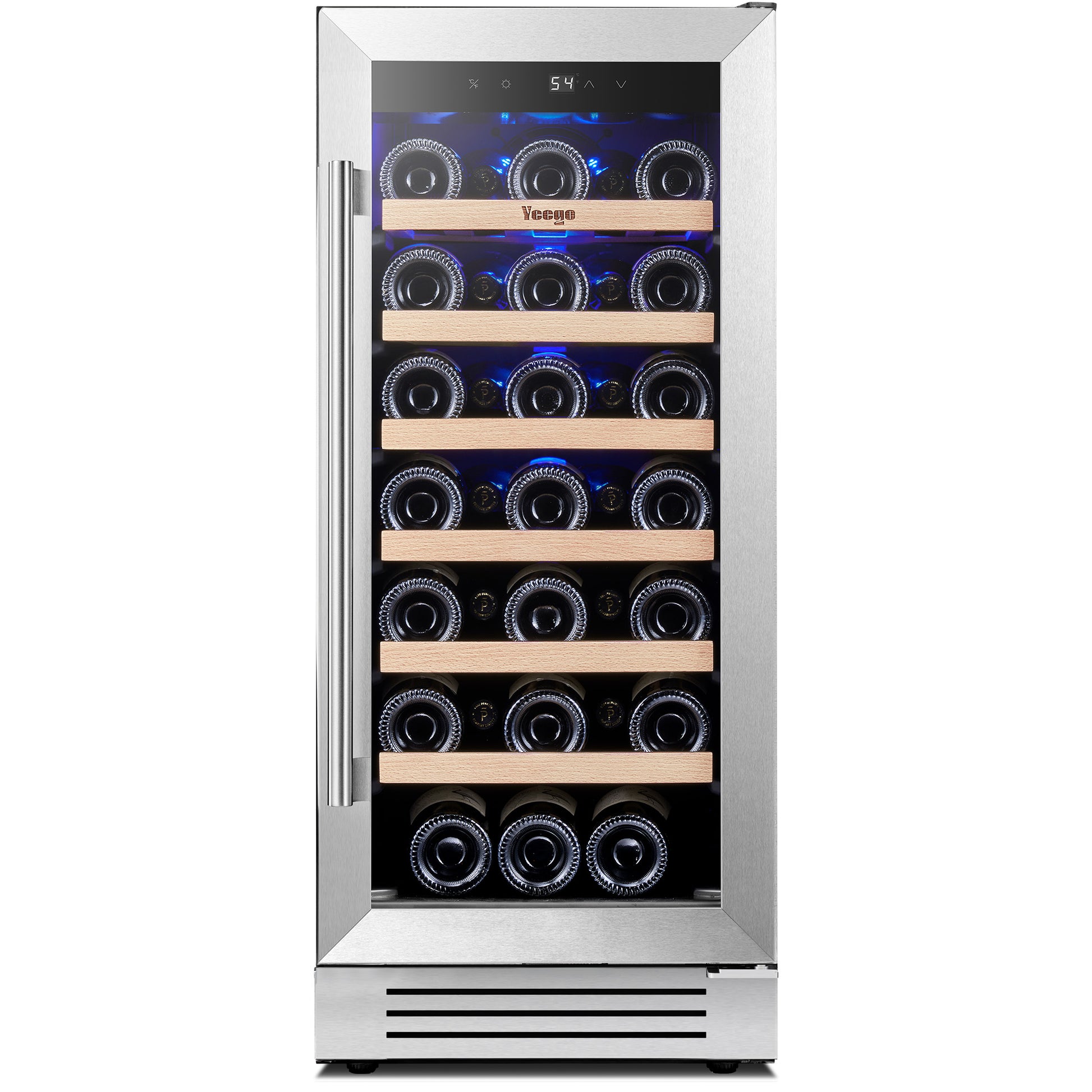 Yeego 15-in W 33 -Bottles Stainless Steel Built-in/Freestanding Indoor Wine Cooler