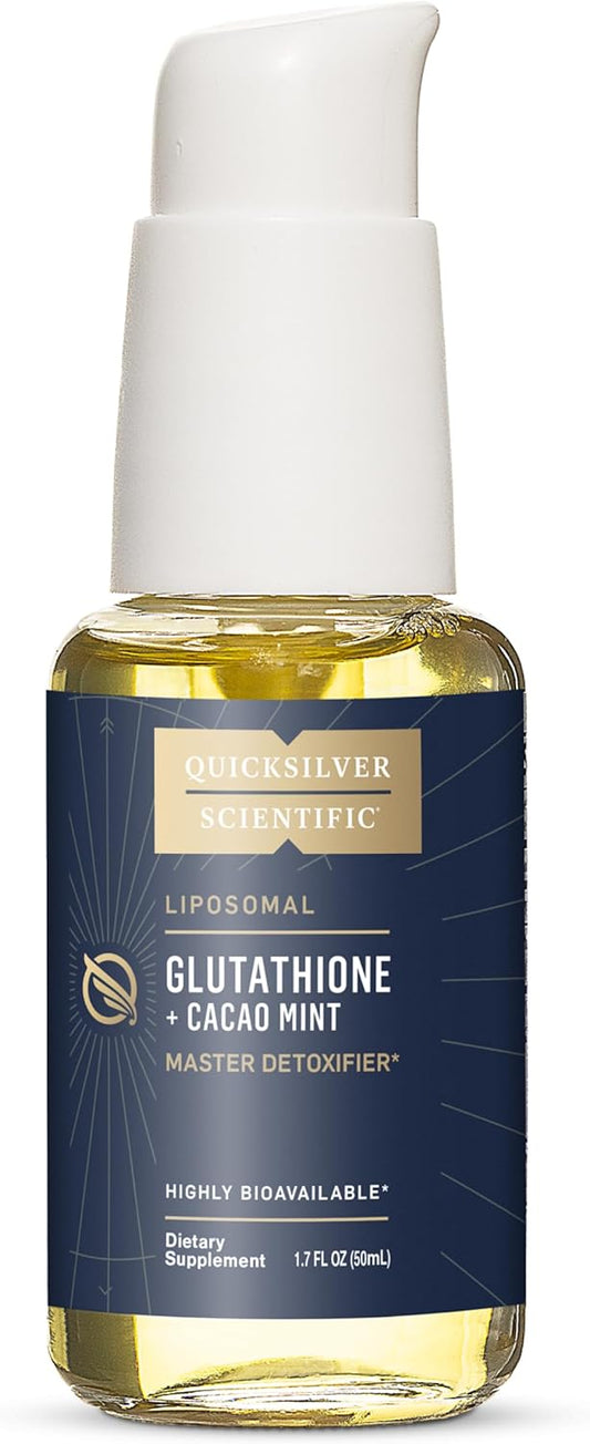 Quicksilver Scientific Liposomal Glutathione - Superior Absorption Oral Glutathione Supplement for Detox & Immune Support - Cacao Mint (1.7 fl oz)