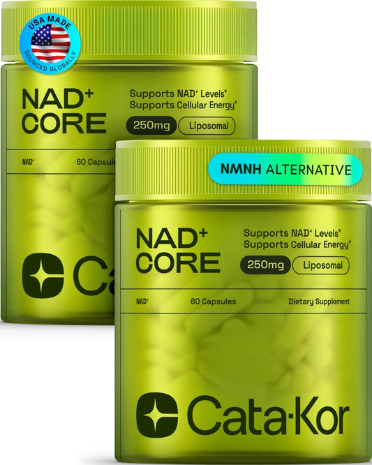 Cata-Kor NMNH Supplement Alternative - Liposomal NAD CORE 250mg - 60-Day Supply - Pack of 2 - High Purity NAD Supplement for Healthy Aging, Energy - 60 Capsules