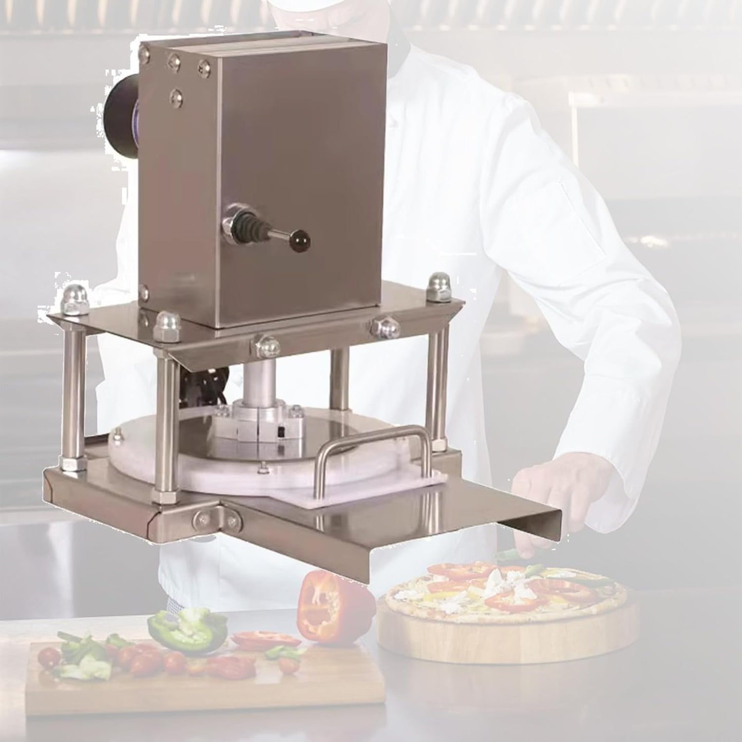 Commercial Electric Pizza Dough Press Machine, Electric Cake Machine, Stainless Steel Waferer, 200-400 Pieces\/Hour, 55W, Non-Stick Surface, for Pressing Pizza Hand-held Cakes (8.66 in)