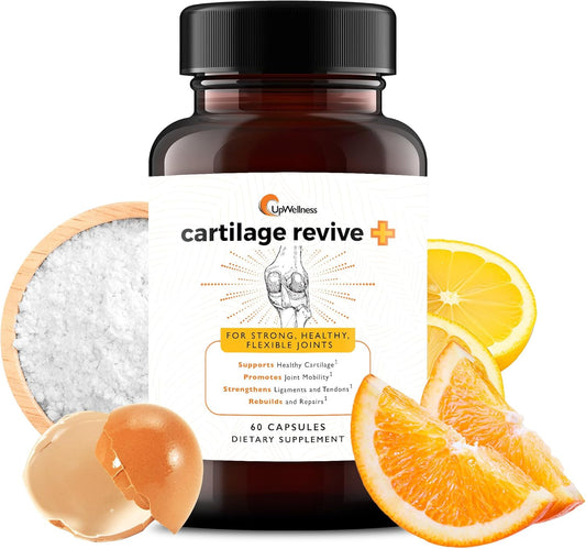 Cartilage Revive + Joint Support Supplement for Men and Women with Type II Collagen for Joints - D-Glucosamine Sulfate, MSM, Vitamin D3, Vitamin C and More - 60 Capsules