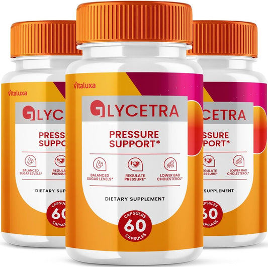 (3 Pack) Glycetra Capsules, Glycetra Blood Support Supplement Advanced Formula Premium Blend All Natural Balance Flow, Glicetra Pills Maximum Strength Glycogen Support Health Wellness Review (180 Ct)