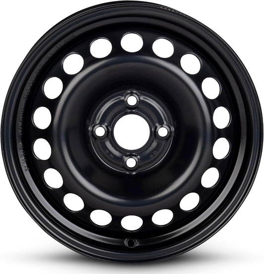 For 2004-2021 Chevrolet Aveo 15 Inch Black Painted Steel Rim - OE Direct Replacement - Road Ready Car Wheel