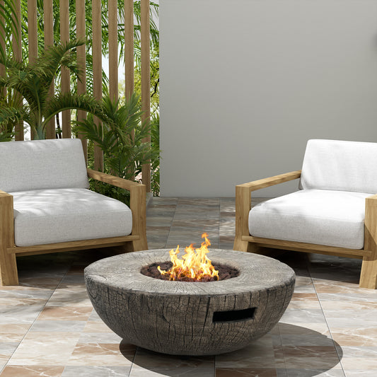 Christopher Knight Home Mason Outdoor Patio Fire Pit and Side Table Set with Durable MGO Construction Light Grey