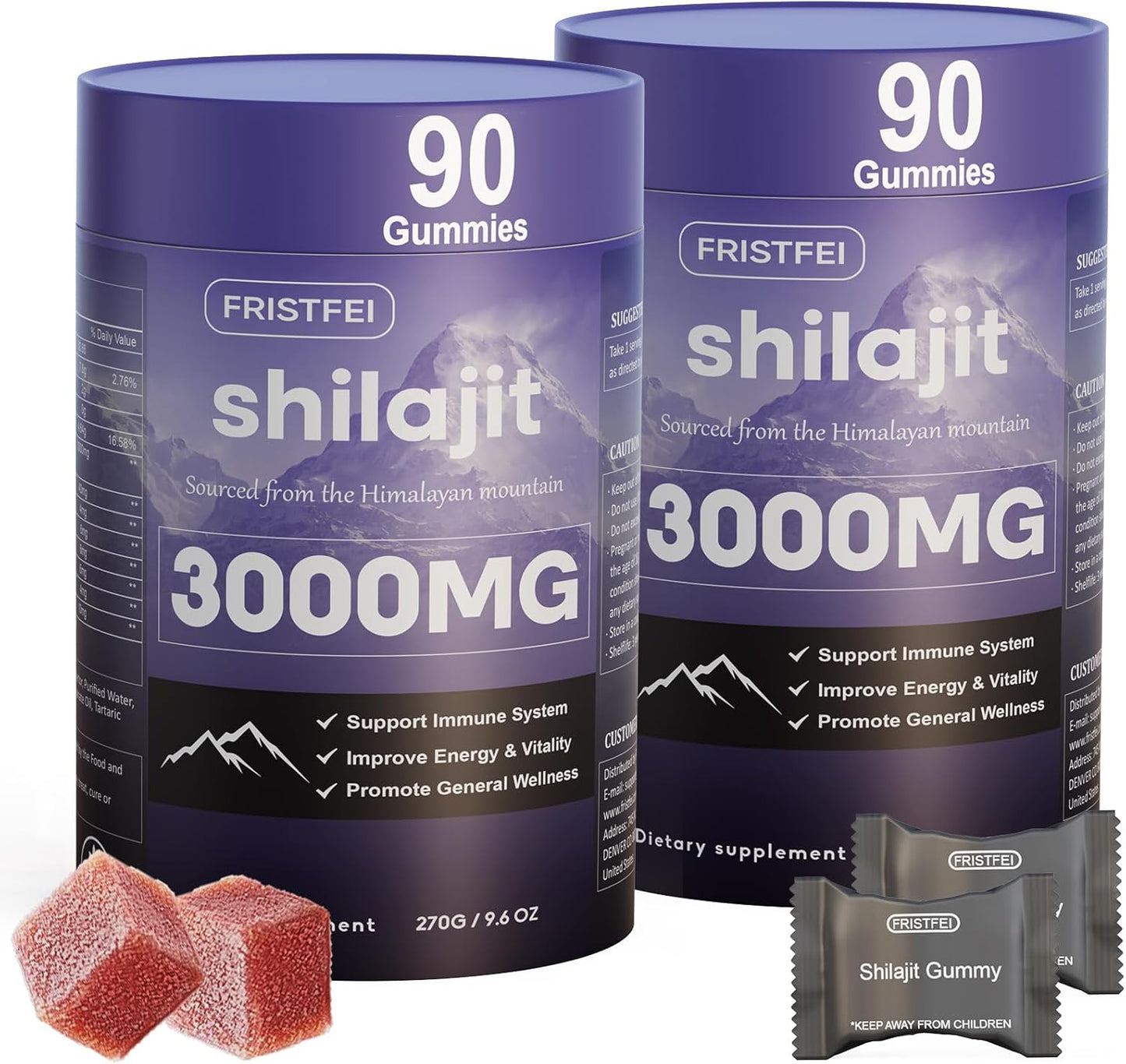 Pure Himalayan Shilajit Gummies for Men & Women - 100% Natural & Organic | 85+ Trace Minerals & Fulvic Acid | 180 Count | Individually Packaged