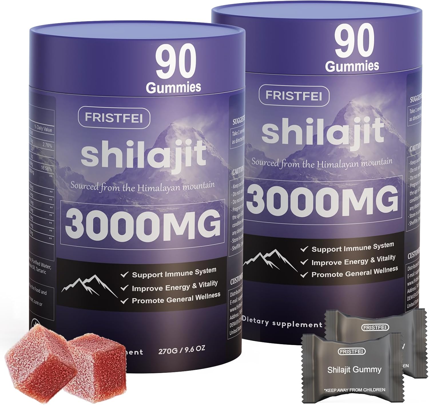 Pure Himalayan Shilajit Gummies for Men & Women - 100% Natural & Organic | 85+ Trace Minerals & Fulvic Acid | 180 Count | Individually Packaged
