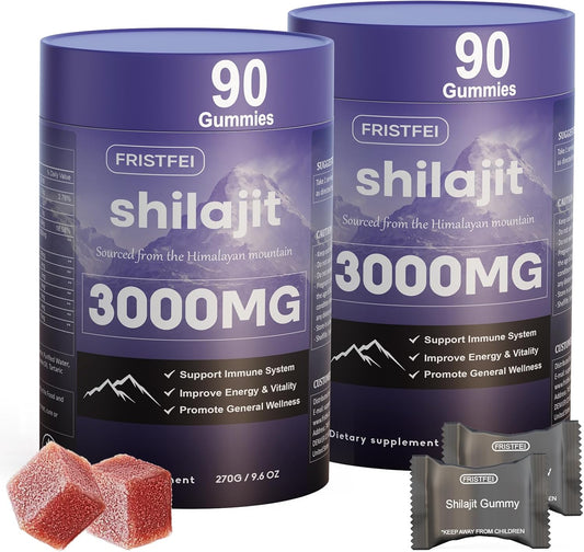 Pure Himalayan Shilajit Gummies for Men & Women - 100% Natural & Organic | 85+ Trace Minerals & Fulvic Acid | 180 Count | Individually Packaged