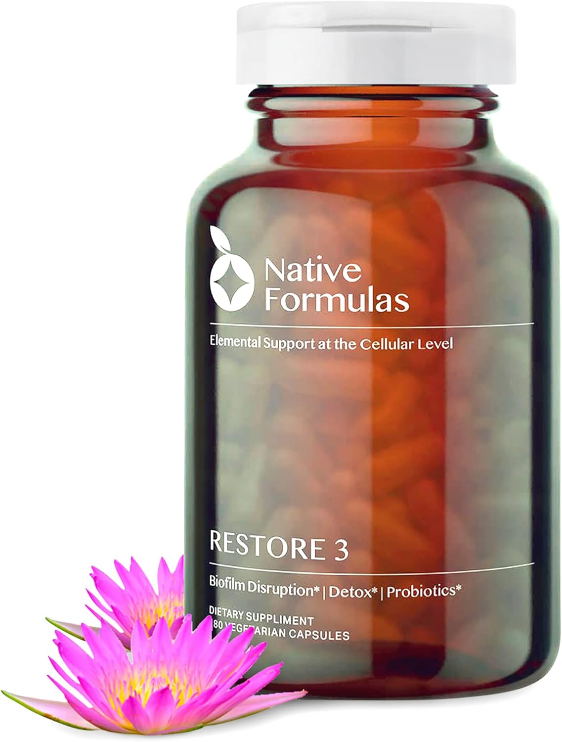 Native Formulas Restore 3 Proteolytic Enzyme & Spore Probiotic Blend Supplement - 60 Capsules - Advanced Biofilm Disruption Aid - Support GI Health, Fibromyalgia, Gut Flora, Muscle