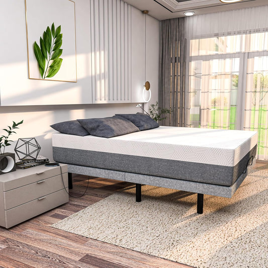 Renanim  Queen 12-inch Cooling Gel Memory Foam Medium Mattress in a Box - Breathable Bed Mattress for Cooler  Supportive Sleep