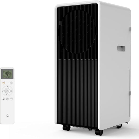 Qeetex 14000 BTU Portable AC Black 3-in-1 Room Standing Unit Fast Cools 750 Sq Ft Remote