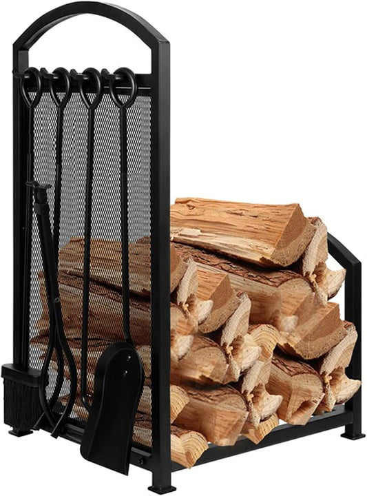 Firewood Holder Fire Wood Rack Outdoor Metal Waterproof Wood Rack for Firewood Holder Heavy Duty Log Holders Wood Log Store,