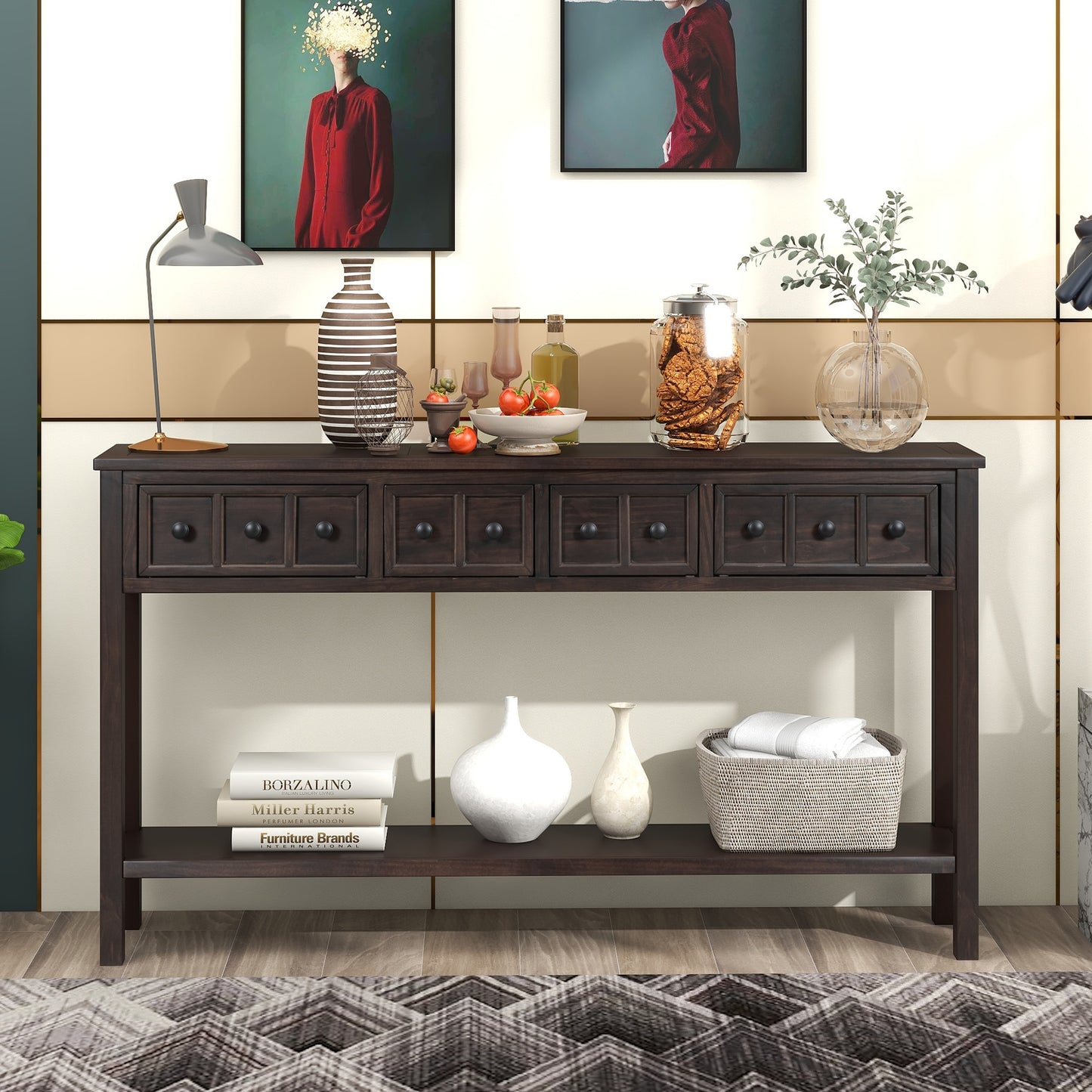 Dexmalle  Rustic Entryway Console Table