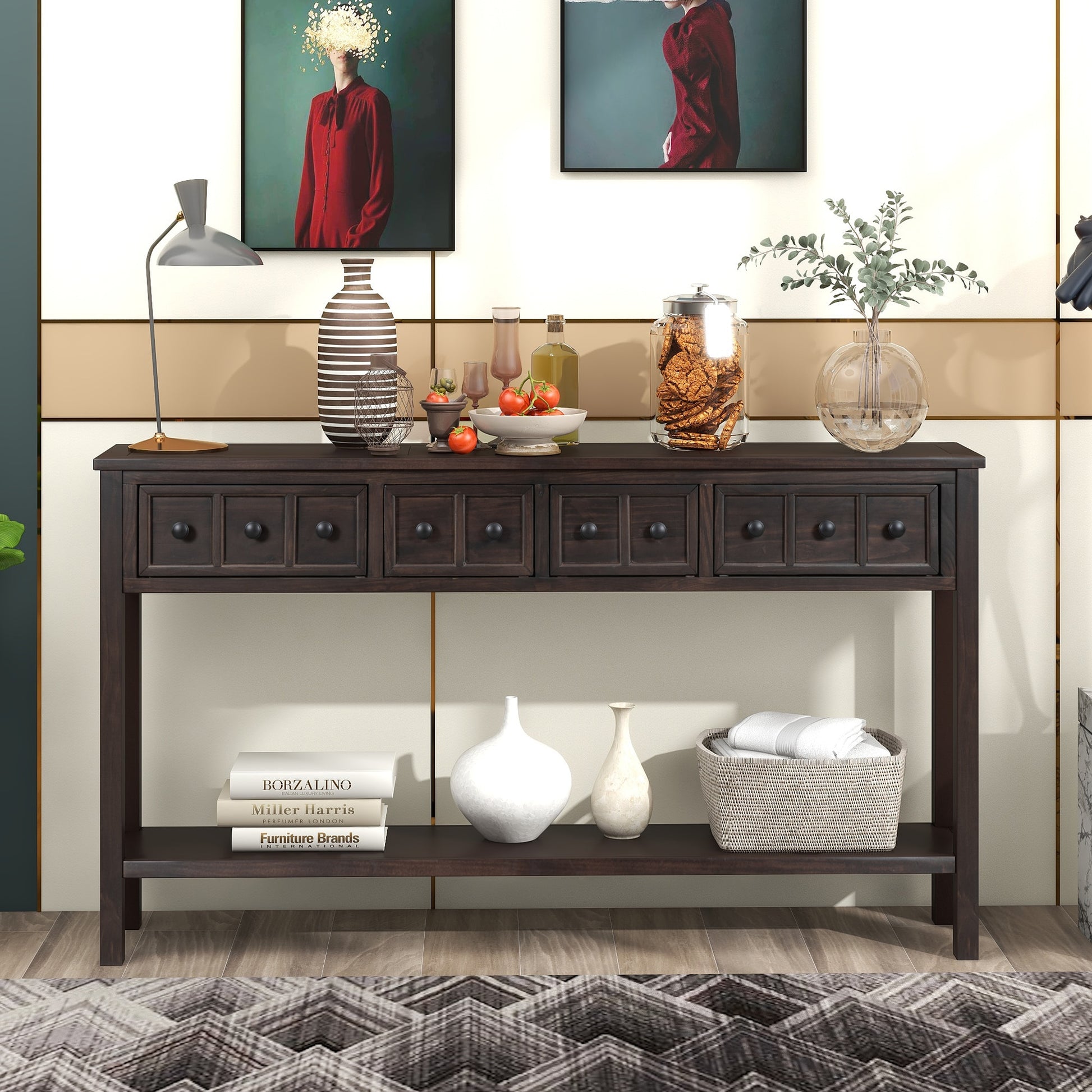 Dexmalle  Rustic Entryway Console Table