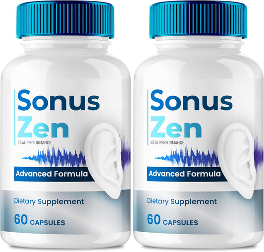 SonusZen Capsules, Official Sonuszen Tinnitus Relief for Ringing Ears Pills, Advanced Ear Health Support Supplement Pills, All Natural for Healthy Ringing Ear, Sonus Zen Pill Reviews (2 Pack)
