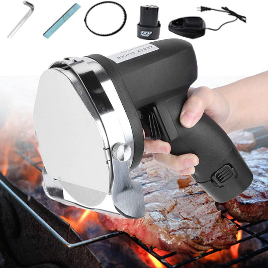 Professional Wireless Electric Shawarma Doner Kebab Knife, Electric Kebab Meat Slicer, 80w Electric Knife for Cutting Turkish Kebab Lamb Turkey,B-Cordless