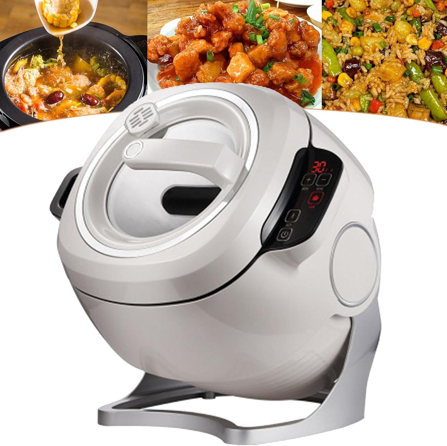 2000W Commercial Food Processor, Drum Type Food Processor, Stir-Fry Machine Cooke,Multifunctional Stir-fry Machine,360° Rotating And 3d All-Round Heating