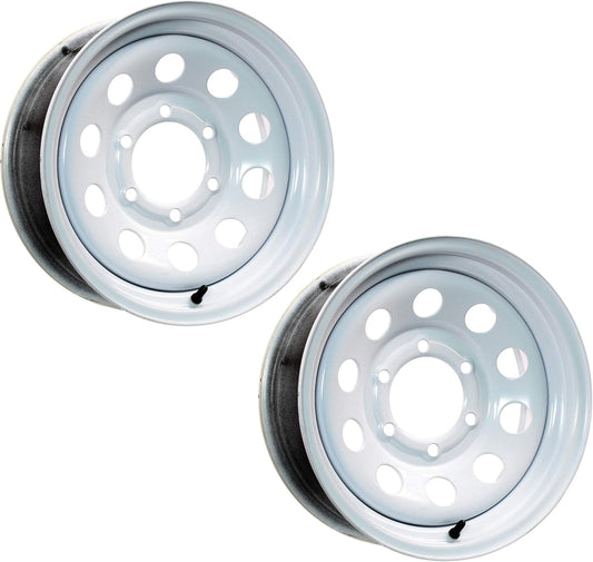 eCustomrim 2-Pack Trailer Rim Wheel 15X6 6 Lug White Modular